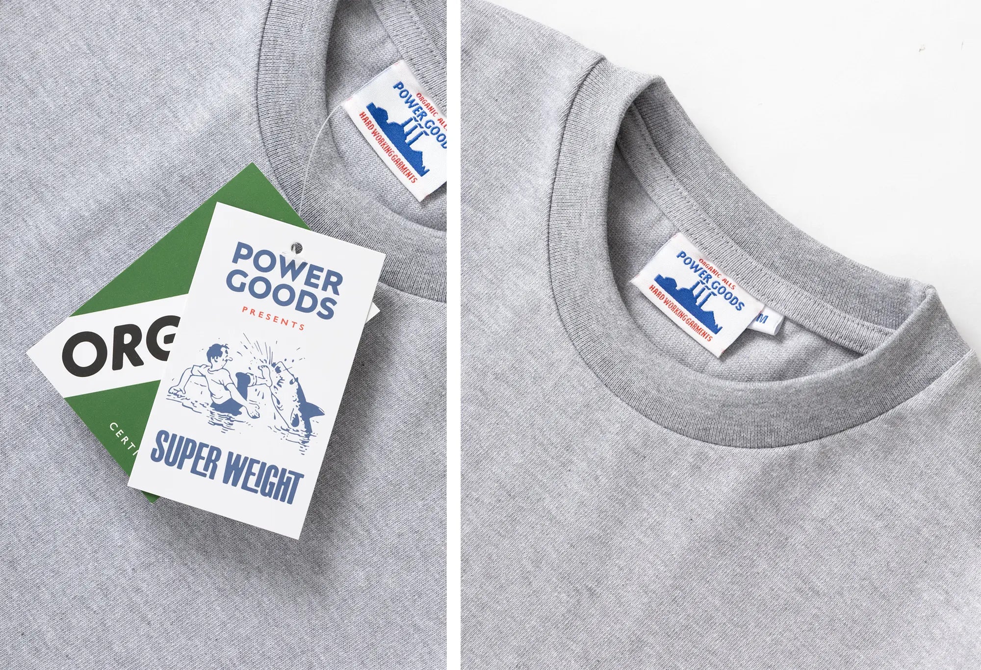 Power Goods Super Weight T-Shirt Gris Power Goods