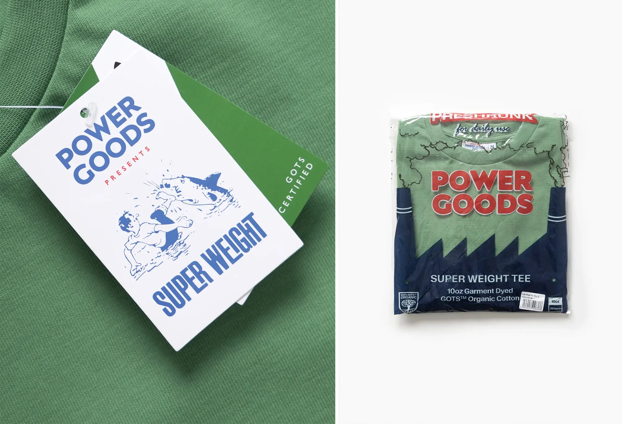 Power Goods Super Weight T-Shirt Vert Power Goods