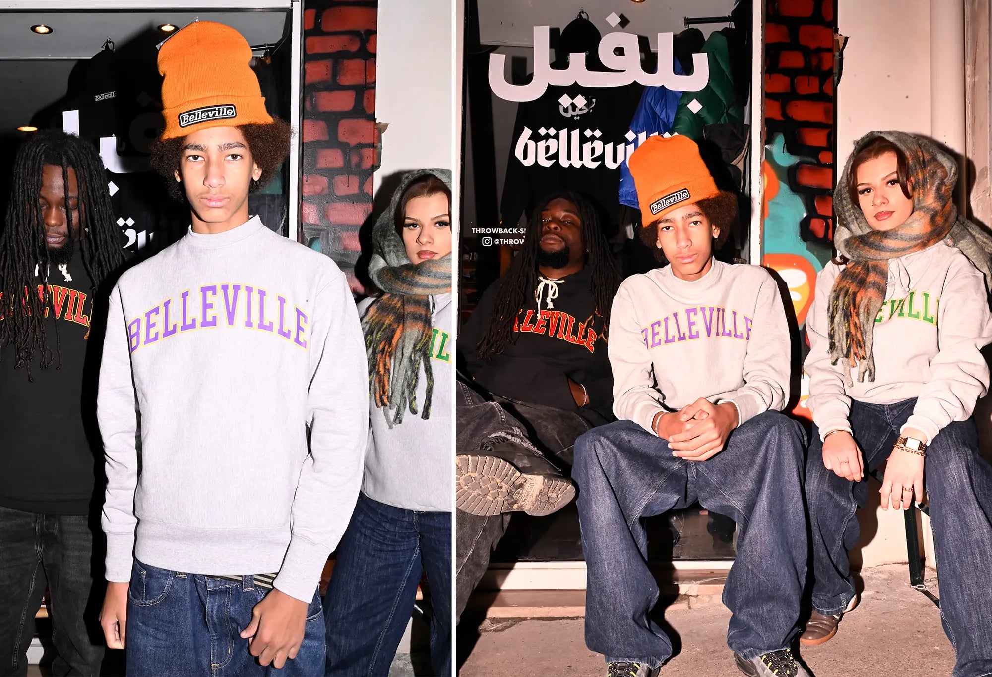 Power Goods Sweat Gris Violet et Or 'Belleville' Power Goods