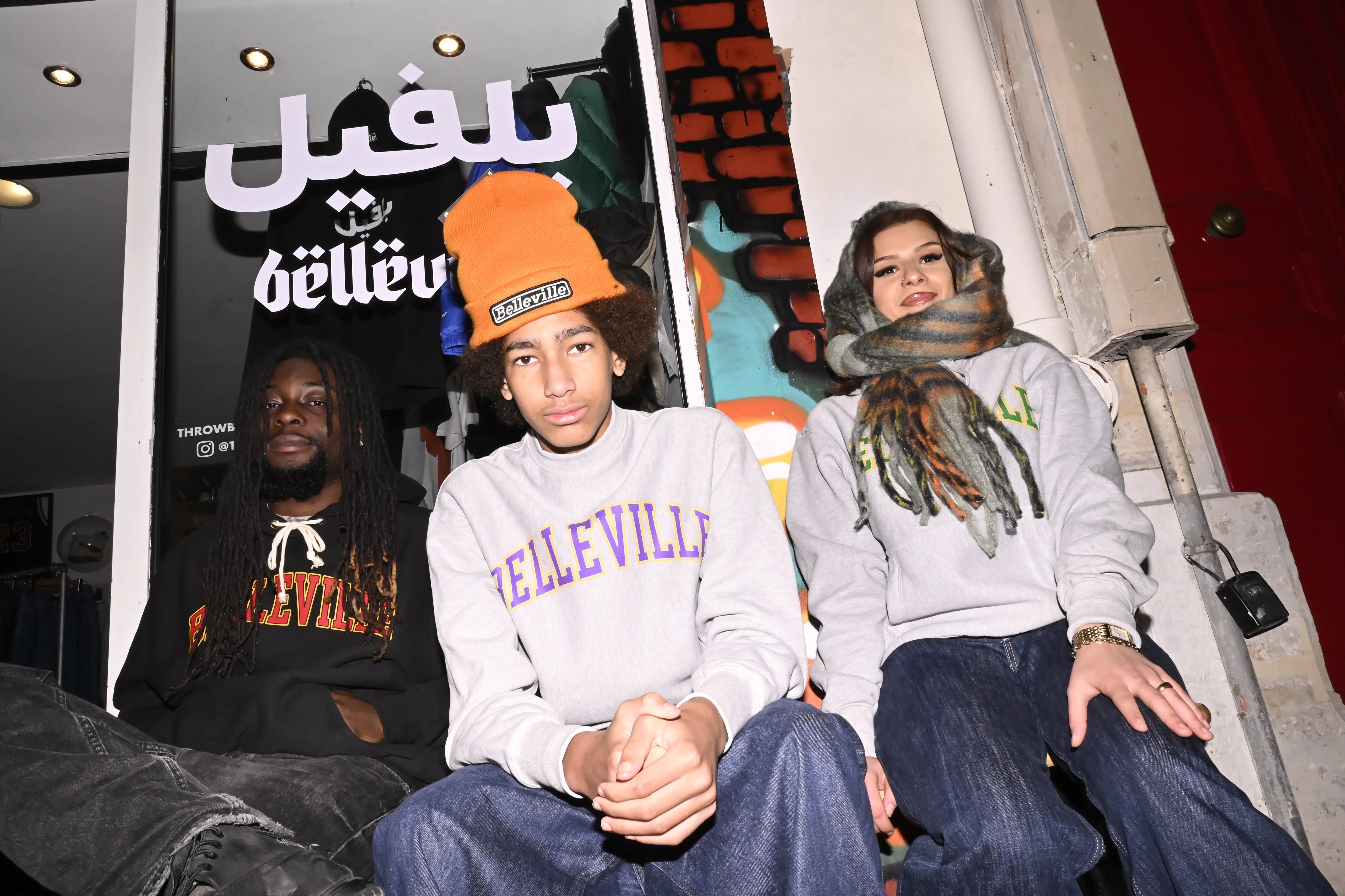 Power Goods Sweat Gris Violet et Or 'Belleville' Power Goods