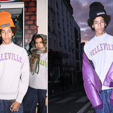 Power Goods Sweat Gris Violet et Or 'Belleville' Power Goods