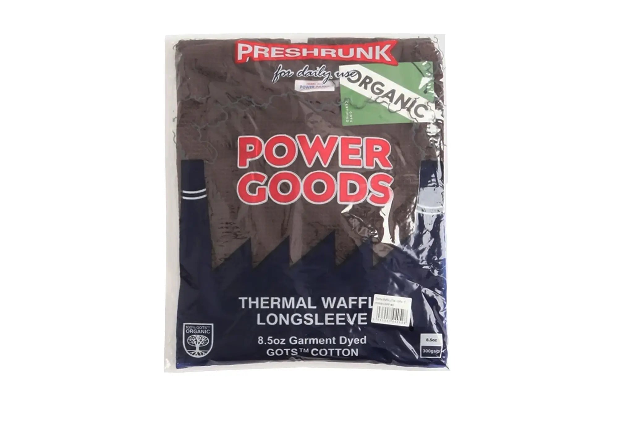 Power Goods Thermal Waffle Long Sleeve Tee - Coffee Power Goods