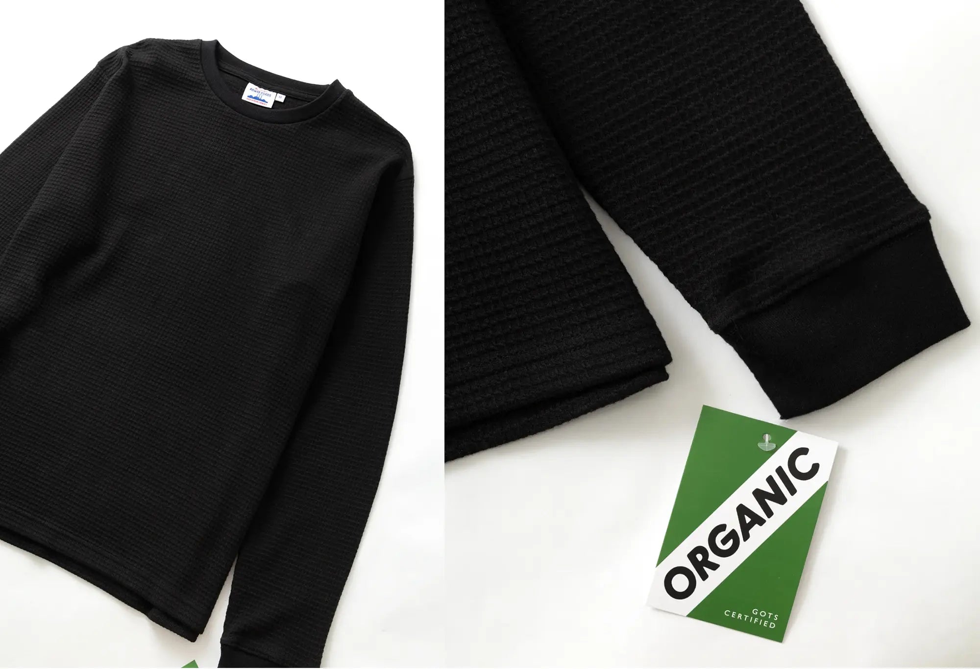 Power Goods Thermal Waffle Long Sleeve Tee - Noir Power Goods
