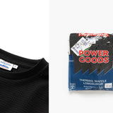 Power Goods Thermal Waffle Long Sleeve Tee - Noir Power Goods