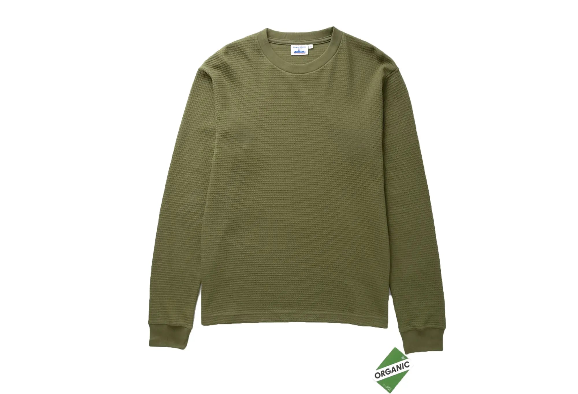 Power Goods Thermal Waffle Long Sleeve Tee -Olive Power Goods