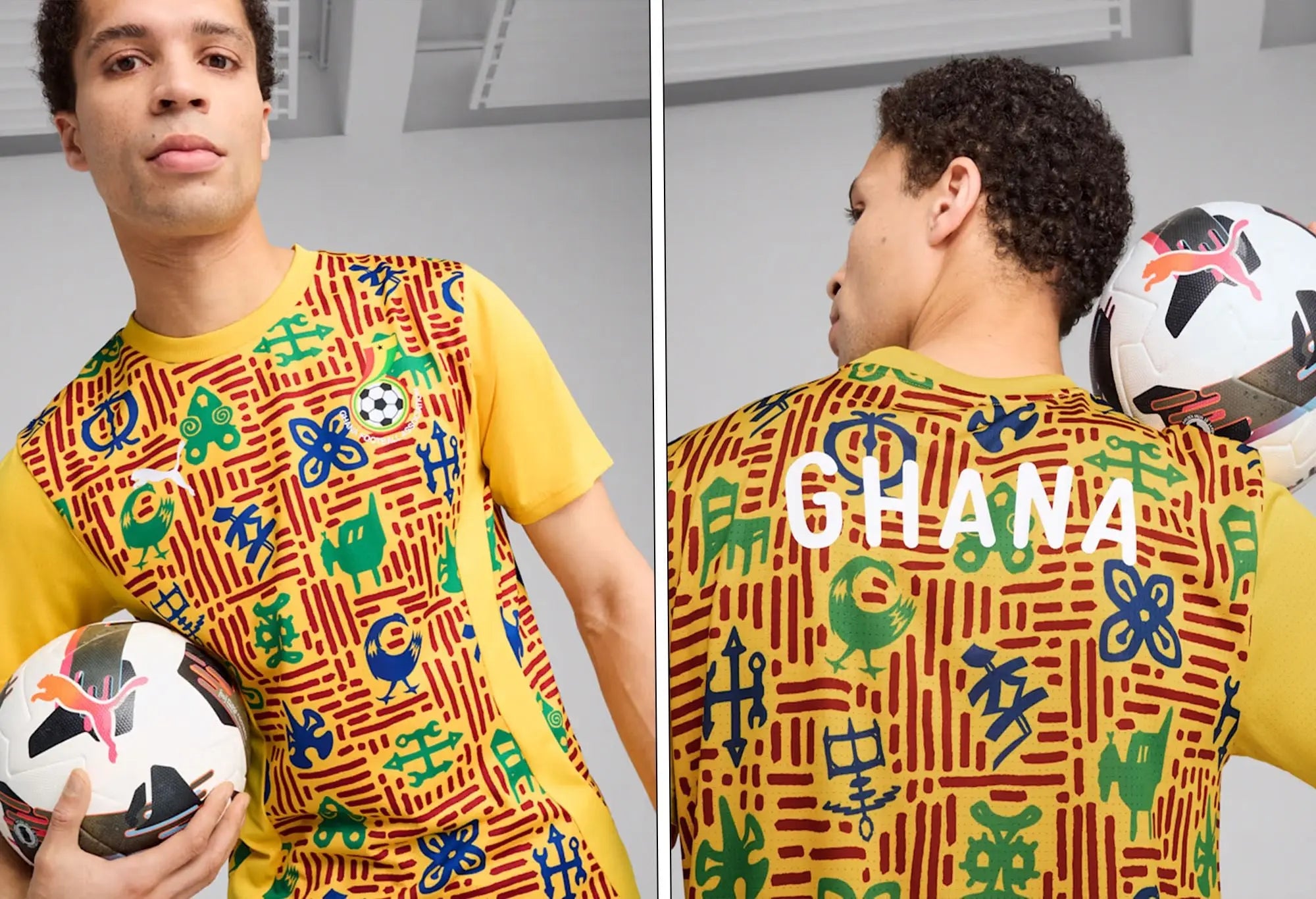 Puma Maillot d'avant-match Ghana jaune 2025 Puma