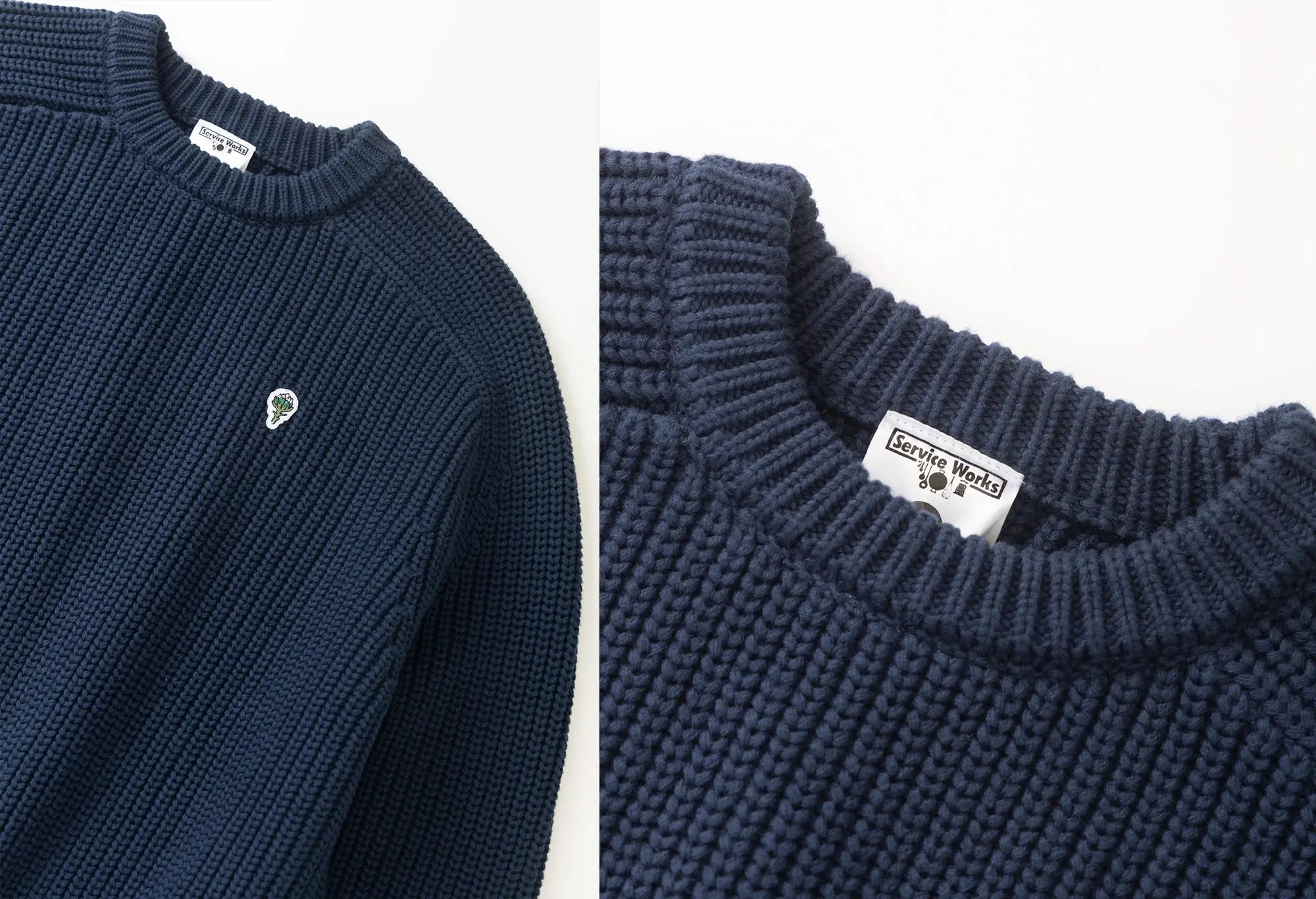 Service Works Artichoke Chunky Knit - Navy Service Works
