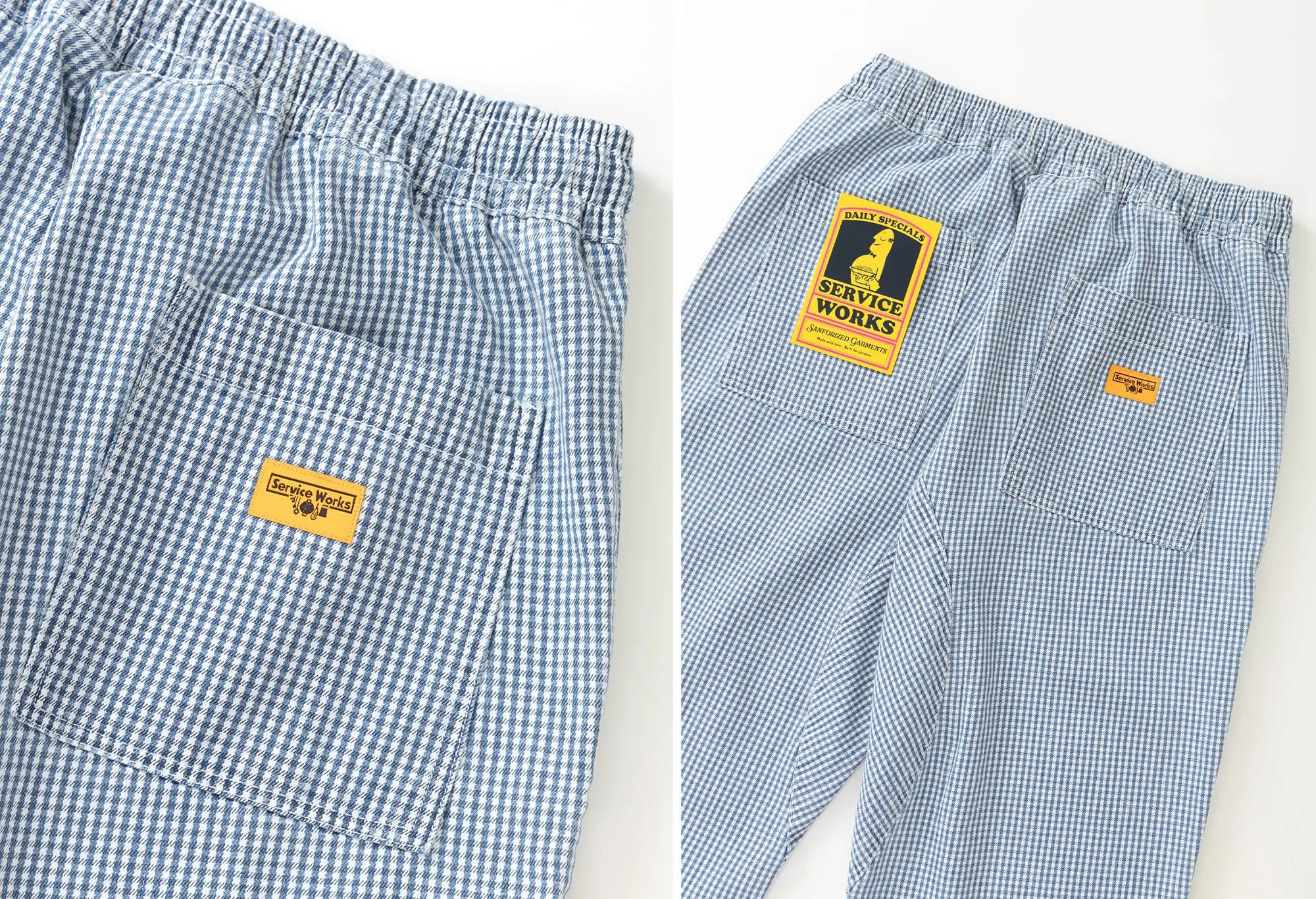 Service Works House Gingham Chef Pants - Bleu Service Works