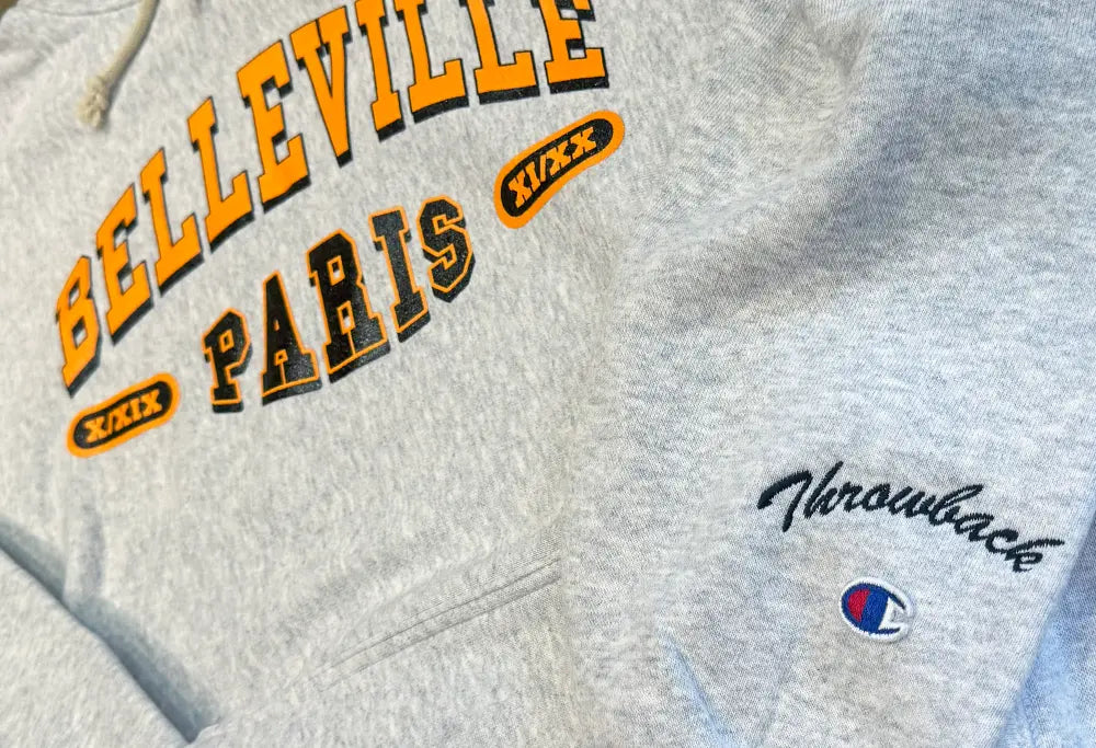 Sweat capuche Gris 'Paris-Belleville' Champion