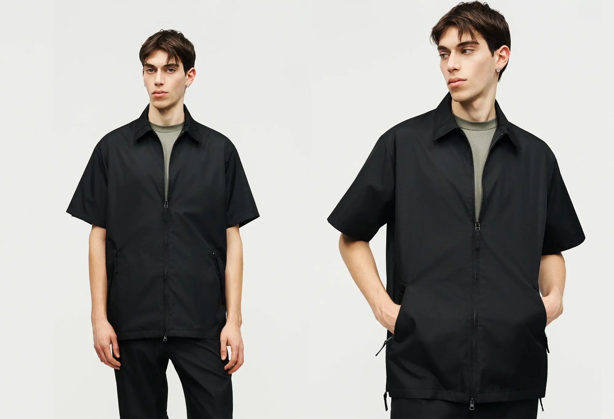 Taion Chemises Militaires Sans Doublure à Fermeture Eclair Taion