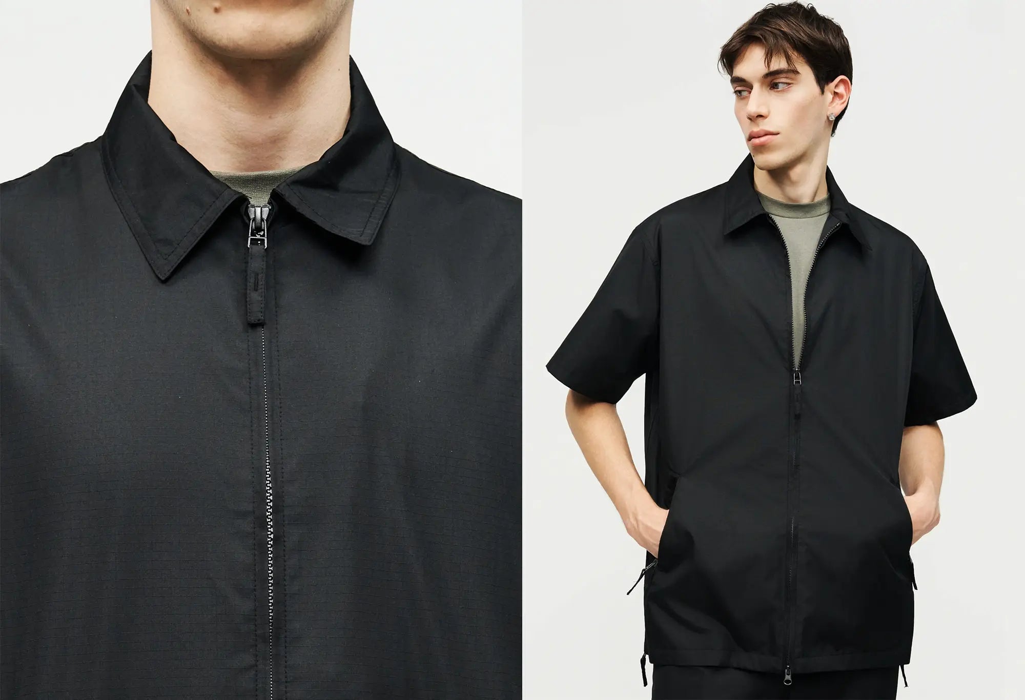 Taion Chemises Militaires Sans Doublure à Fermeture Eclair Taion