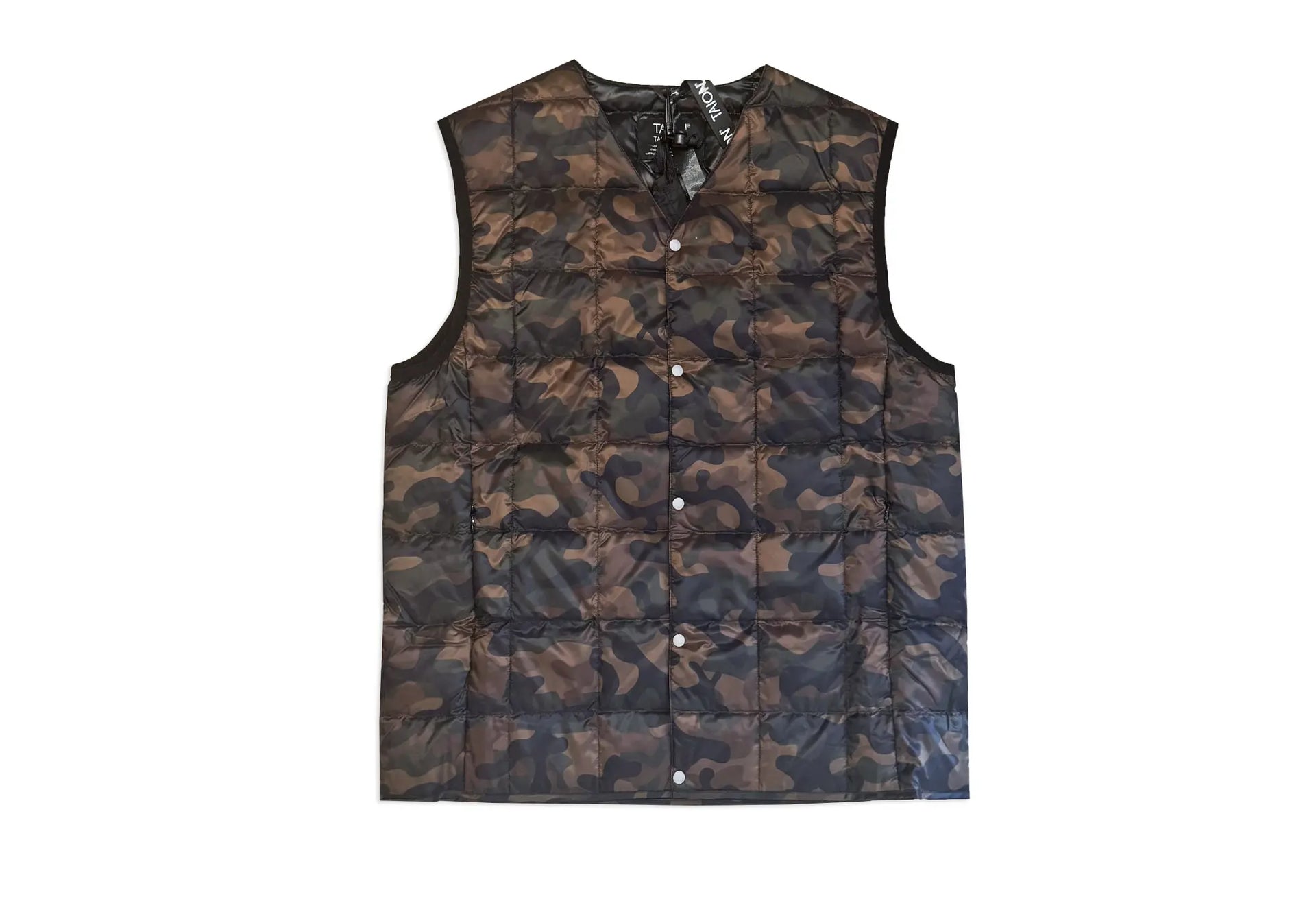 Taion V-Neck Down Vest Jungle Camo THROWBACKSNEAKERS - Main Image