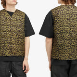 Taion Gilet col V en duvet à motif Léopard Taion