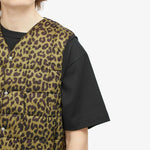 Taion Gilet col V en duvet à motif Léopard Taion