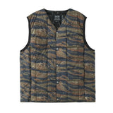 Taion Gilet col V en duvet à rayures tigrées Taion
