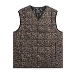 Taion Gilet col V en duvet motif Léopard Taion