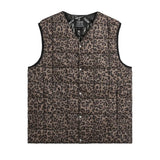 Taion Gilet col V en duvet motif Léopard Taion