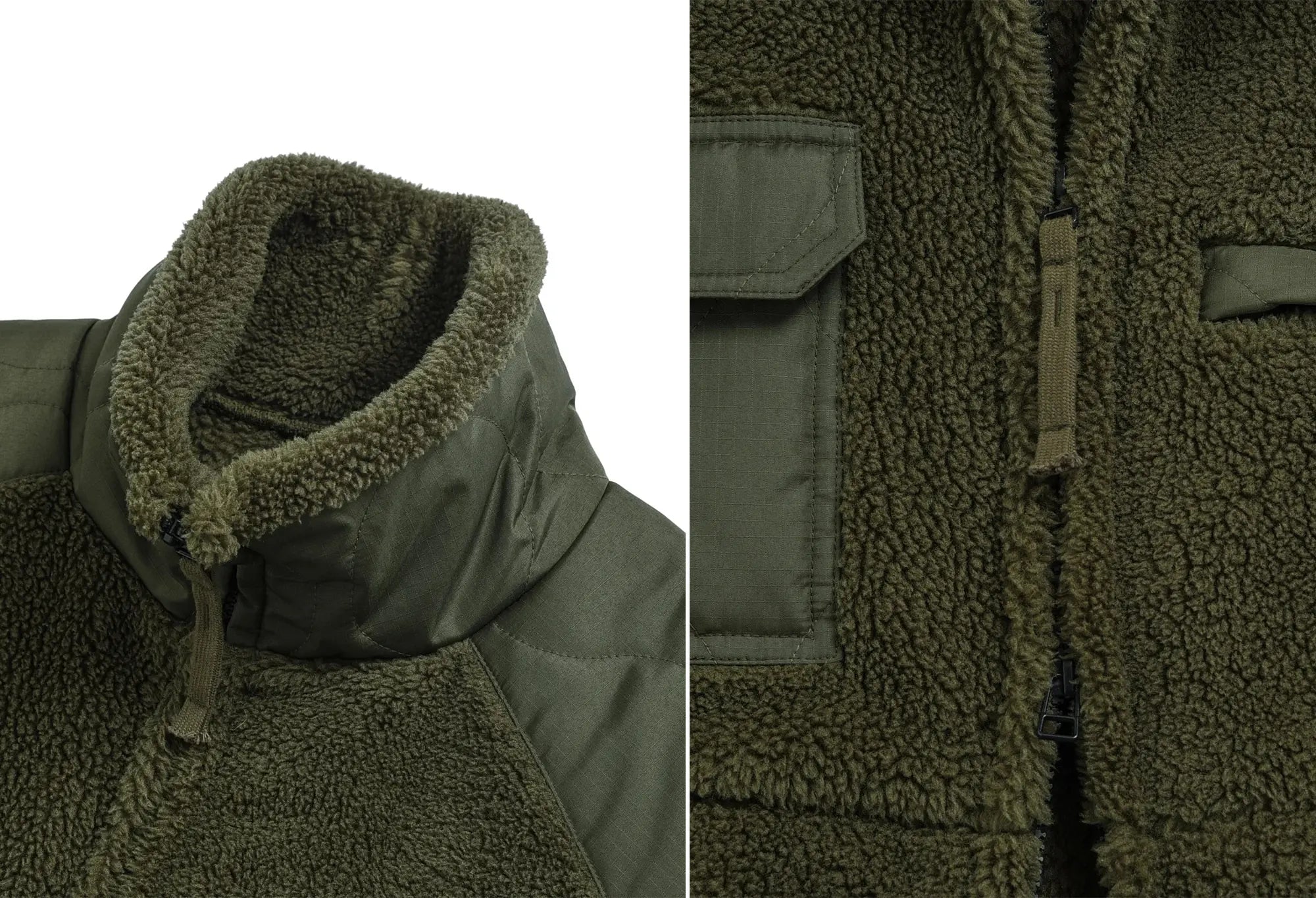 Taion Polaire à col montant (sans duvet) - Olive - Taion