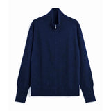 Taion Pull col montant zippé 100 % cachemire - Marine - Taion