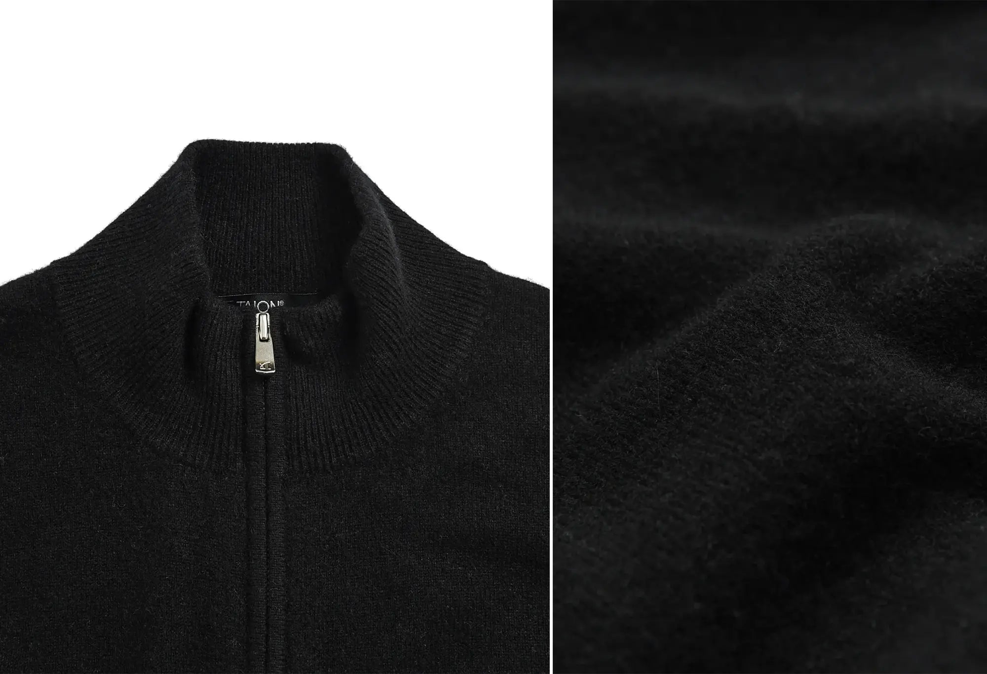 Taion Pull col montant zippé 100 % cachemire - Noir - Taion