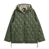 Taion Veste matelassée à capuche en duvet - Olive - Taion