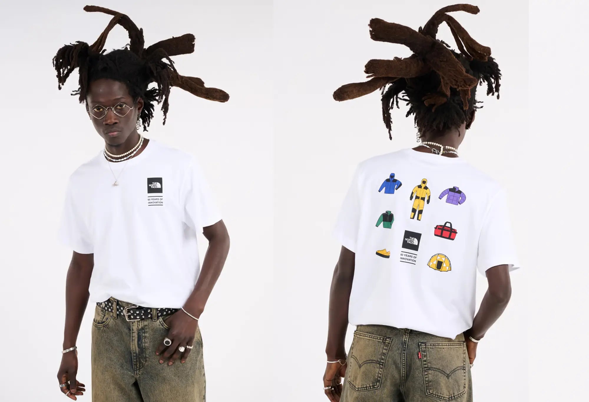 The North Face Icon Celebration SS Tee - Blanc - The North Face