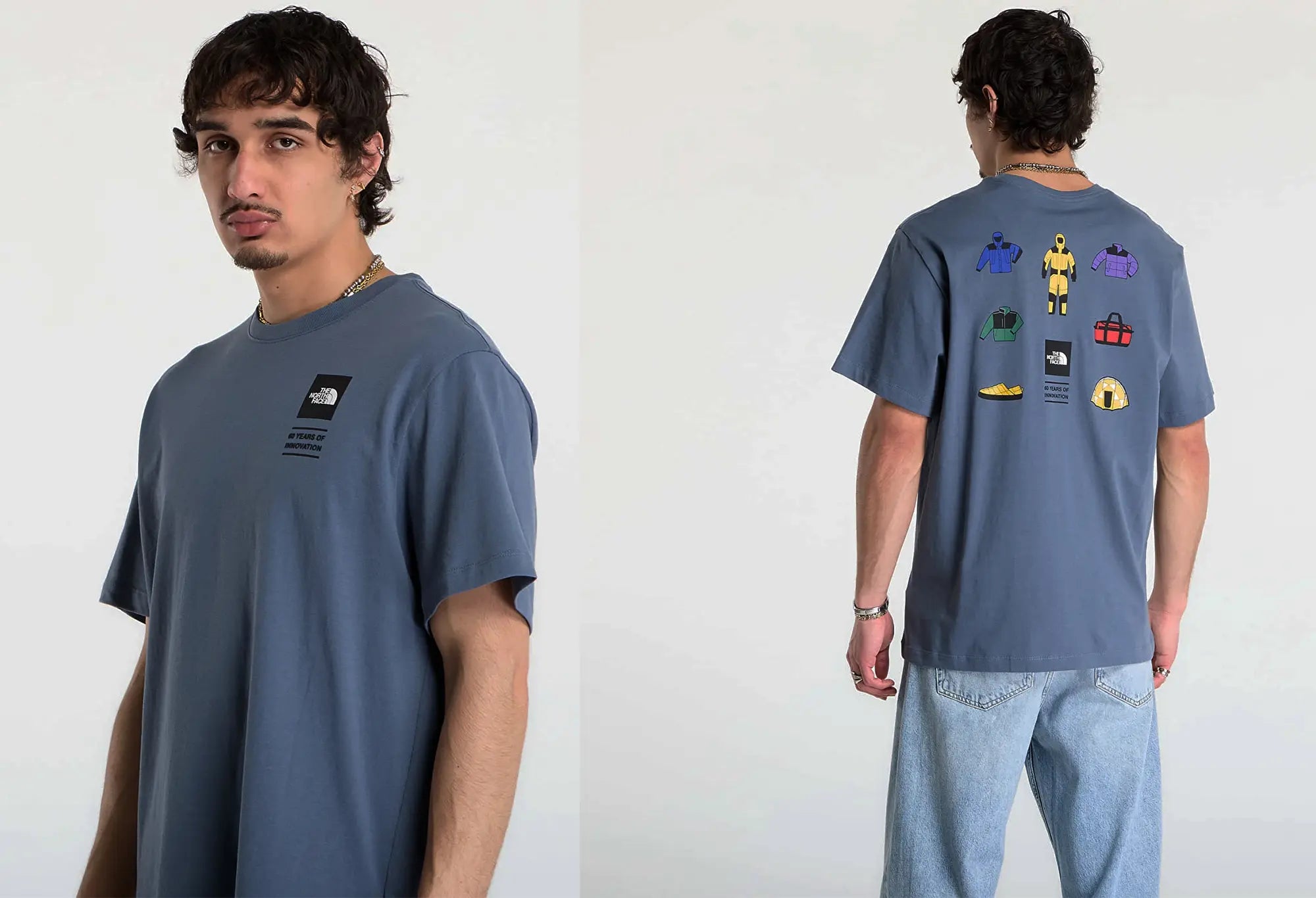 The North Face Icon Celebration SS Tee - Granite Gris - The North Face