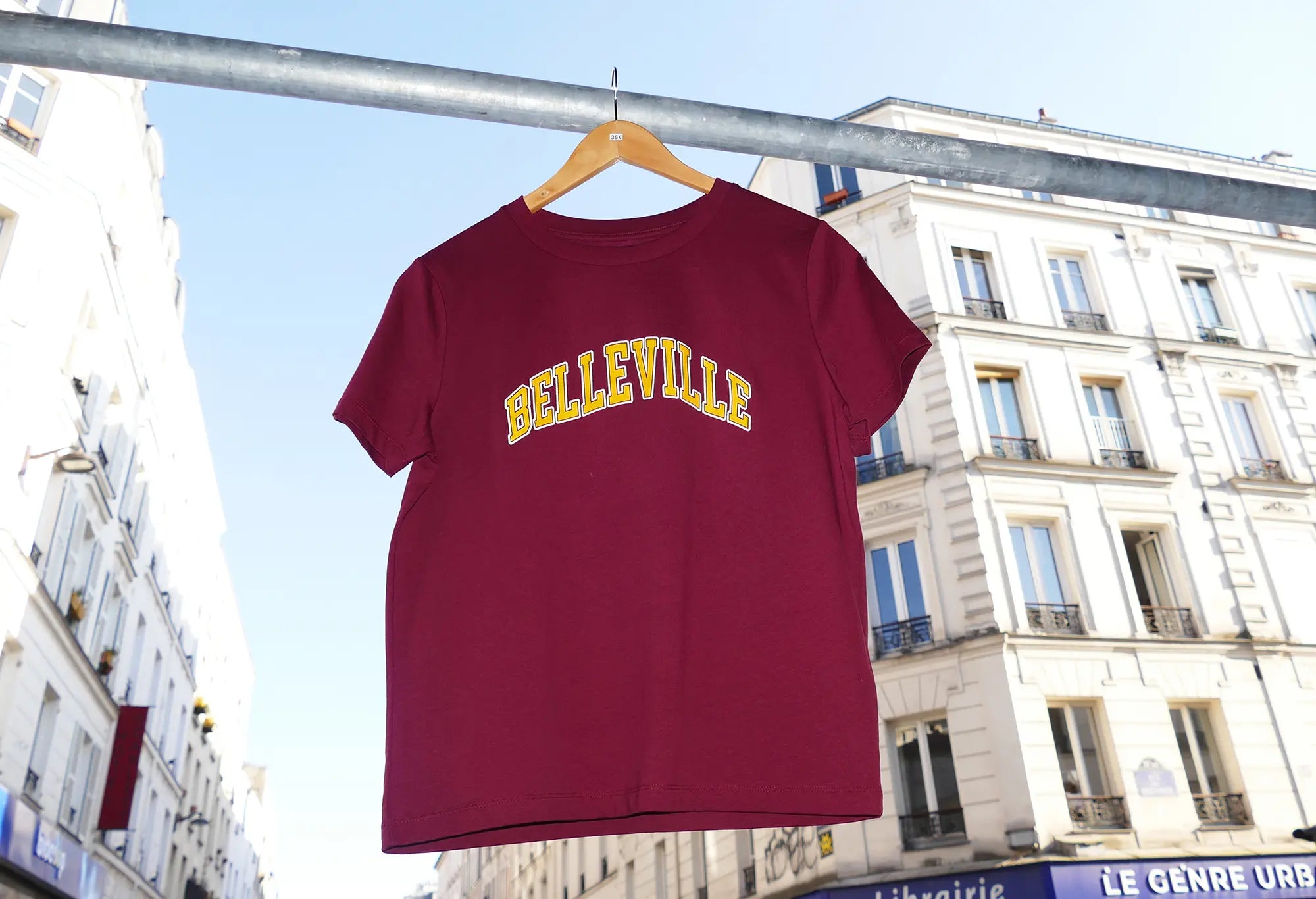Throwback T-Shirt Bordeaux et jaune 'Belleville' Throwback