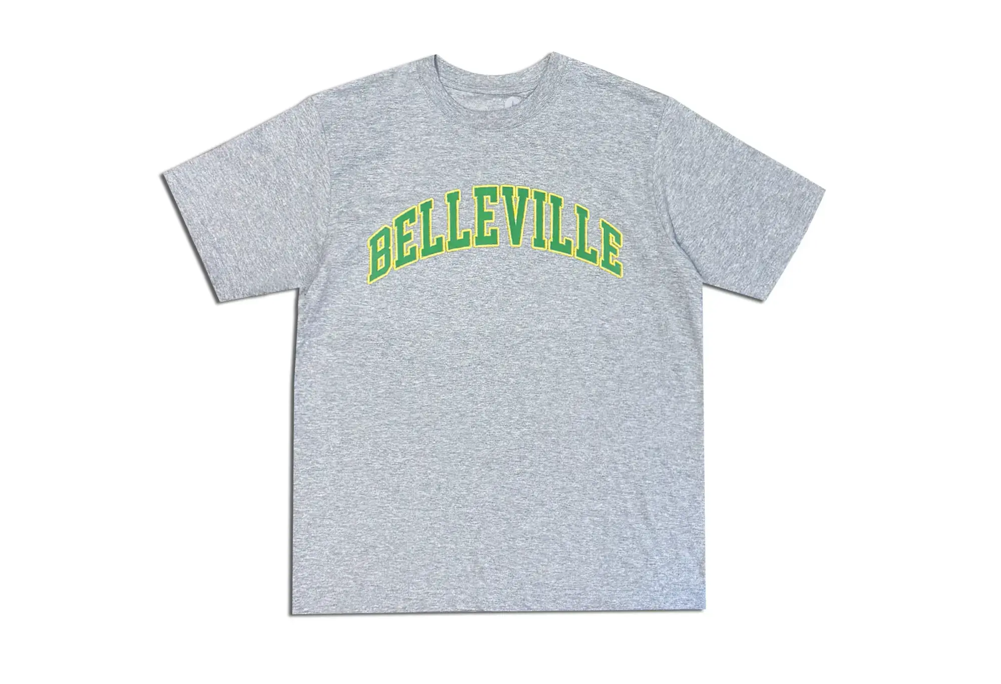 Throwback T-Shirt Gris et Vert 'Belleville' Unisex Throwback