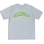 Throwback T-Shirt Gris et Vert 'Belleville' Unisex Throwback