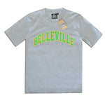 Throwback T-Shirt Gris et Vert 'Belleville' Unisex Throwback