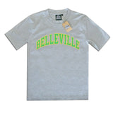Throwback T-Shirt Gris et Vert 'Belleville' Unisex Throwback