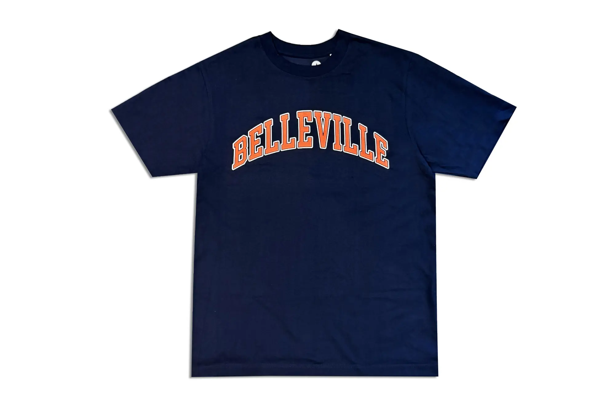 Throwback T-Shirt Navy et Rouge Orangé 'Belleville' Unisex Throwback