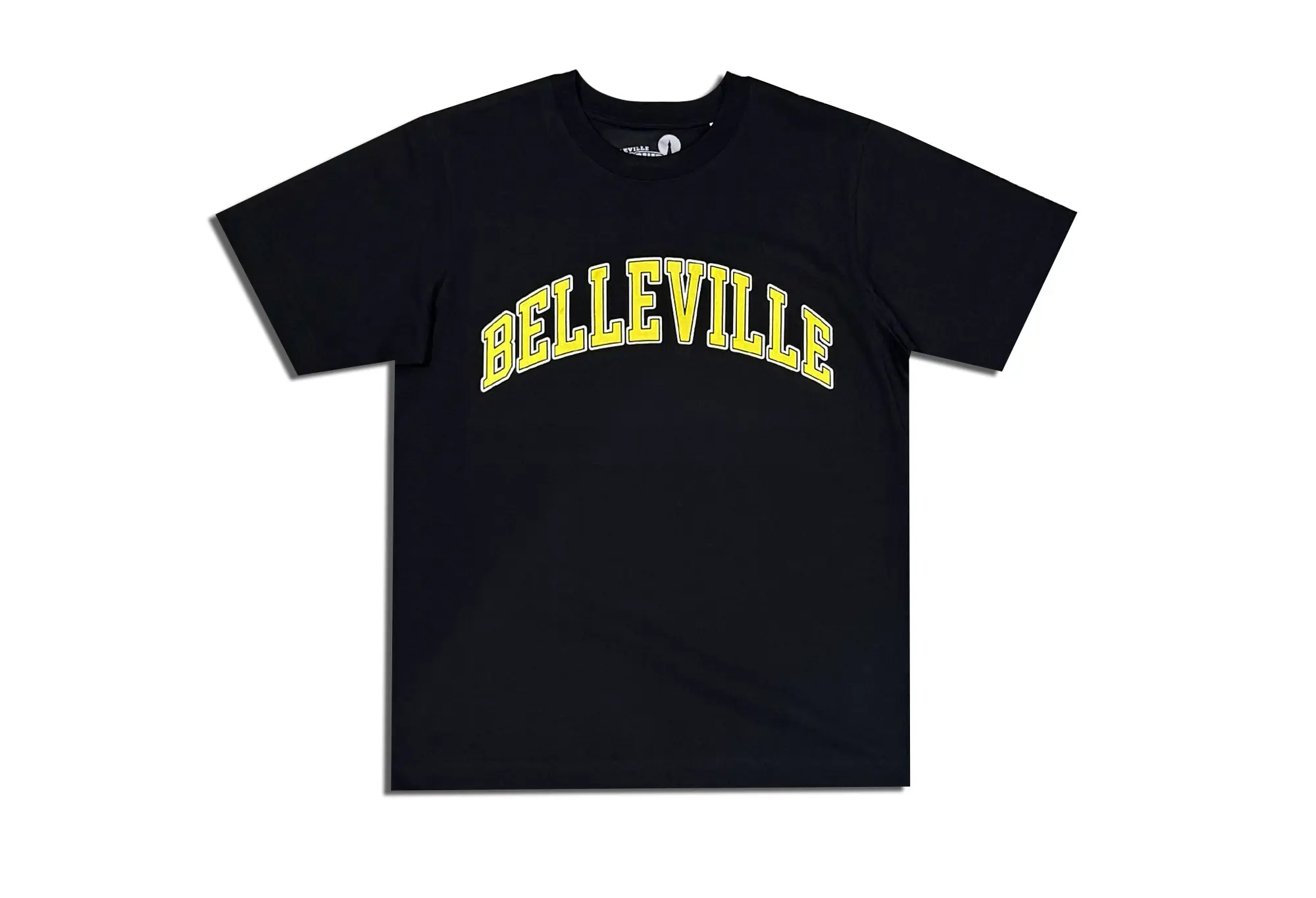 Throwback T-Shirt Noir et Jaune 'Belleville' Unisex Throwback