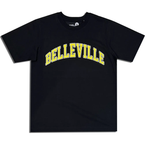 Throwback T-Shirt Noir et Jaune 'Belleville' Unisex Throwback