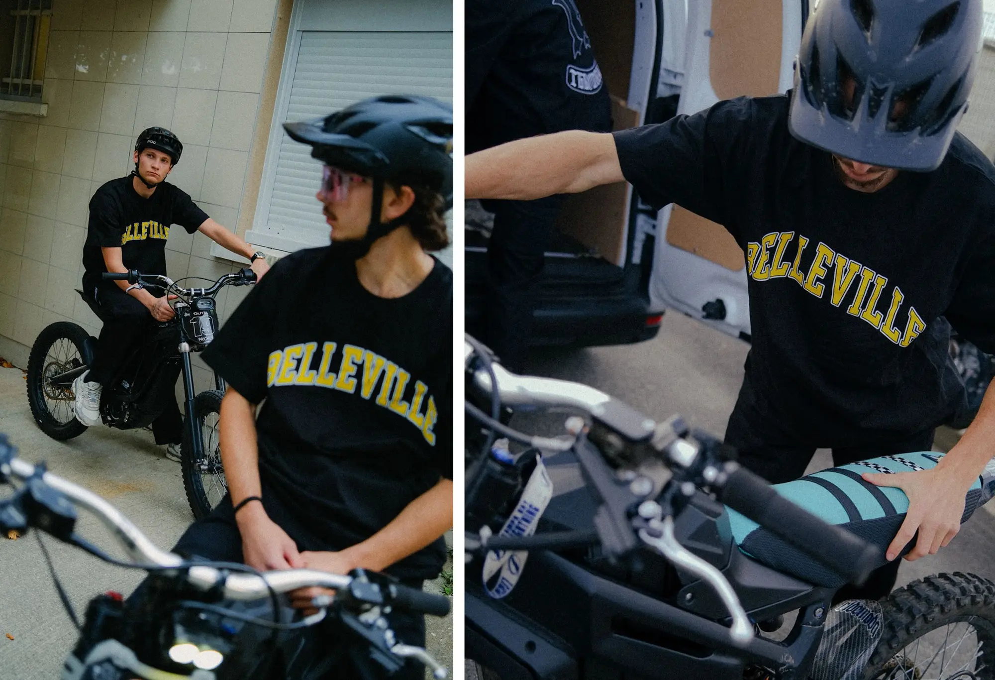 Throwback T-Shirt Noir et Jaune 'Belleville' Unisex Throwback