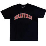 Throwback T-Shirt Noir et Rouge 'Belleville' Unisex Throwback