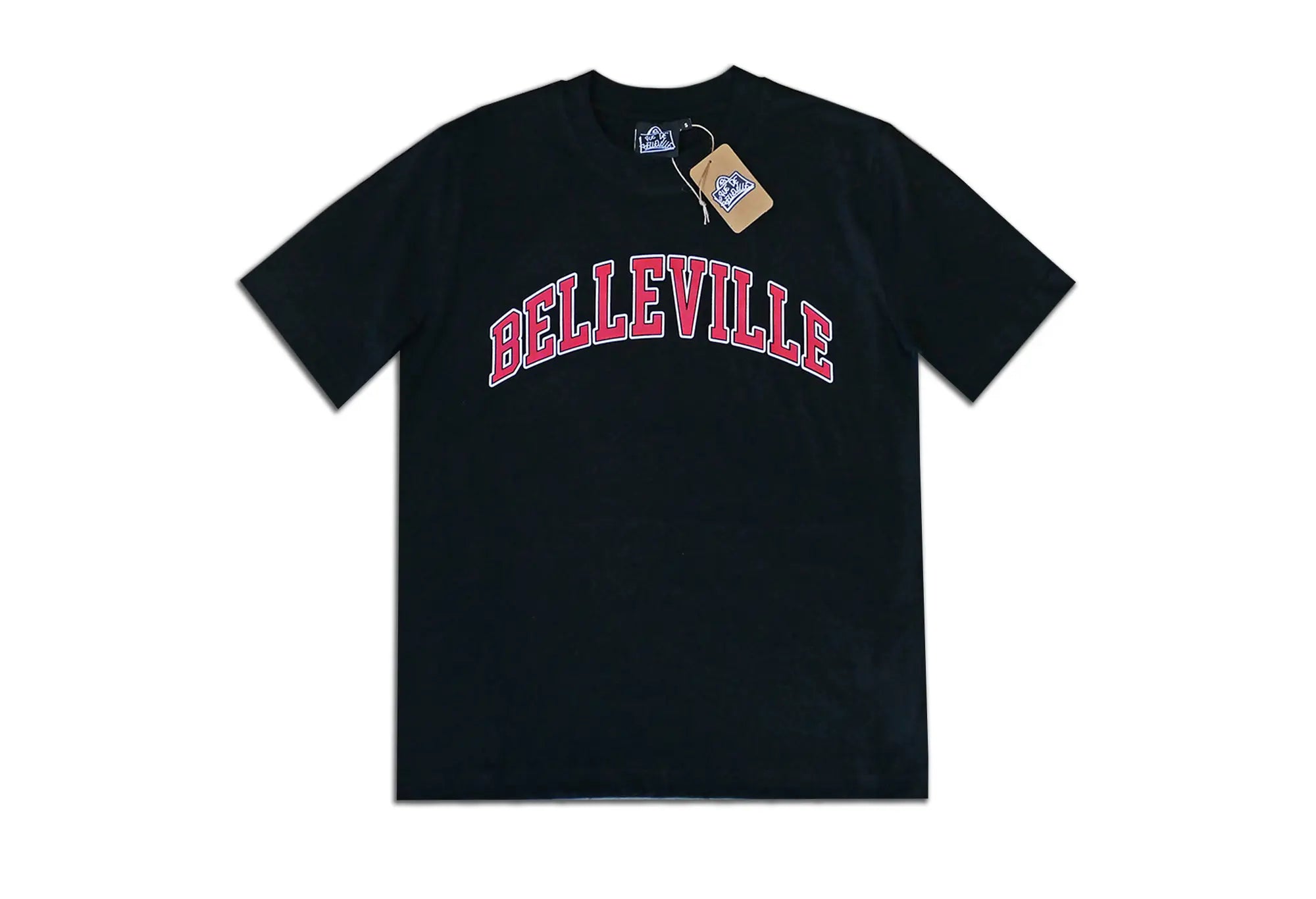 Throwback T-Shirt Noir et Rouge 'Belleville' Unisex Throwback
