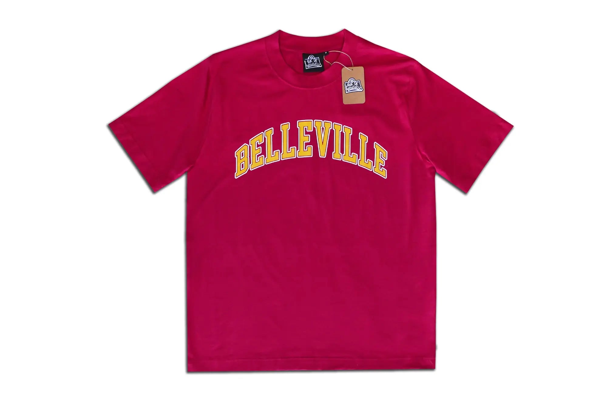 Throwback T-Shirt Rouge et Jaune 'Belleville' Unisex Throwback