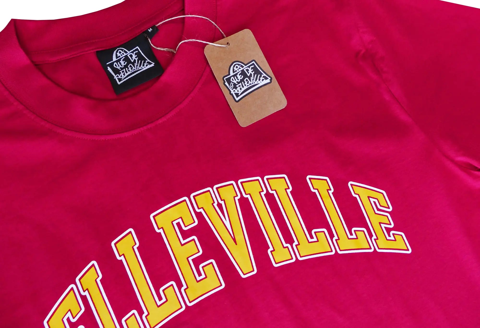Throwback T-Shirt Rouge et Jaune 'Belleville' Unisex Throwback
