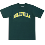 Throwback T-Shirt Vert et Jaune 'Belleville' Unisex Throwback