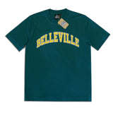 Throwback T-Shirt Vert et Jaune 'Belleville' Unisex Throwback