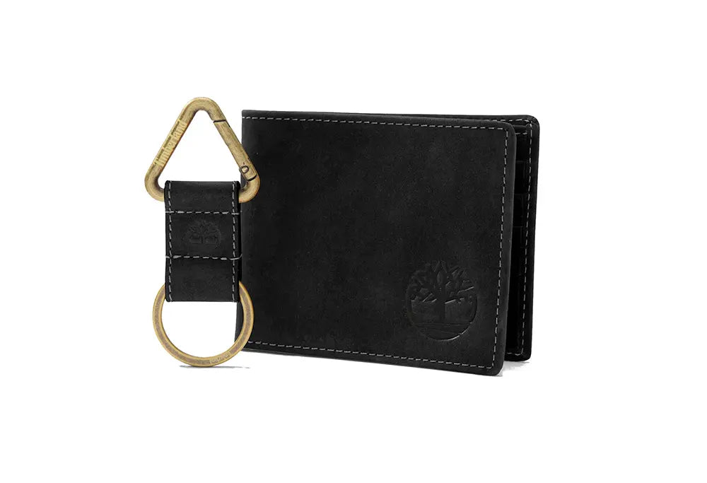 Timberland Ensemble Portefeuille et Porte-Clés Pliable Noir Timberland