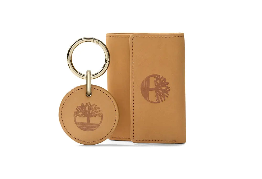 Timberland Portefeuille Pliant à Trois Volets et Porte-Clés Marron Timberland