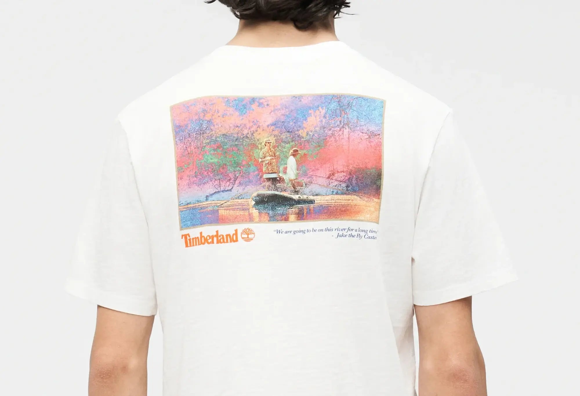 Timberland T-shirt unisexe à motif « Fishing Photo » blanc Timberland