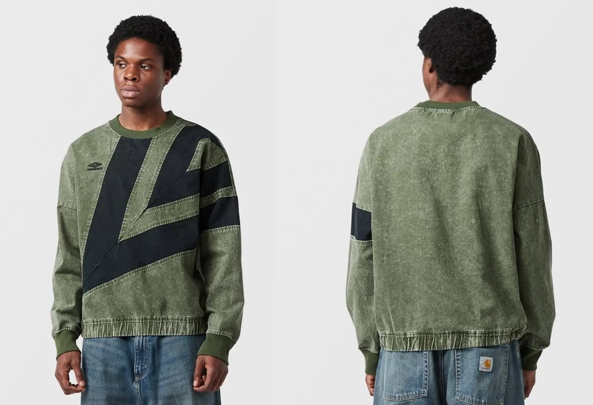 Umbro Sweat Diamond Drill Noir et Vert Délavé Umbro