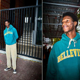 Green 'Belleville' hooded sweatshirt